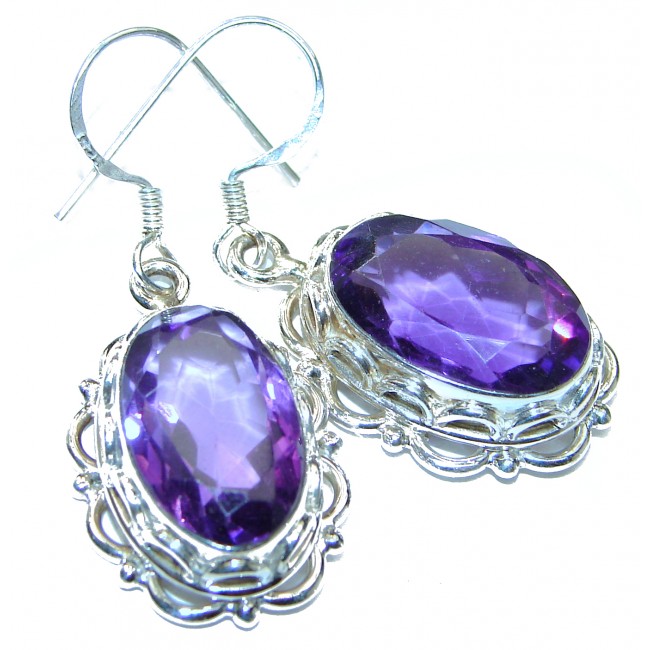 Purple L Amethyst .925 Sterling Silver handmade Earrings