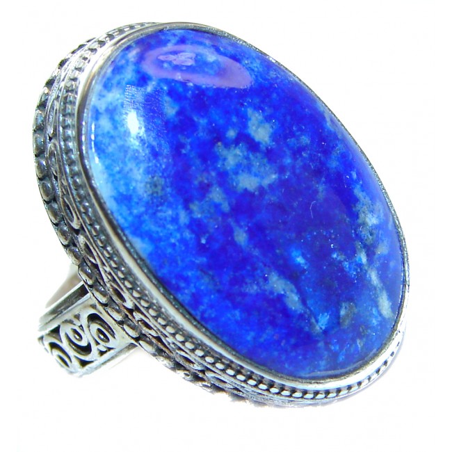 Natural Lapis Lazuli .925 Sterling Silver handcrafted ring size 8
