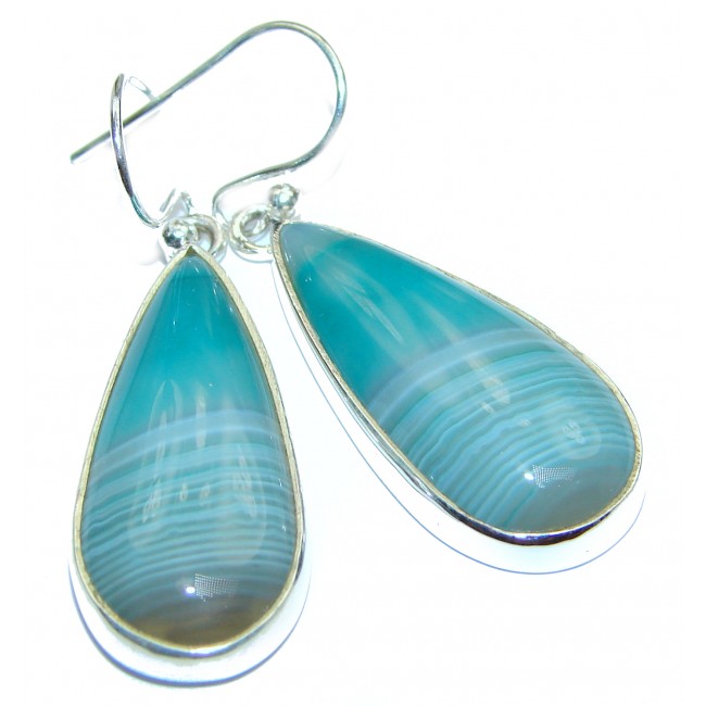 Simple Design excellent Chalcedony Agate .925 Sterling Silver earrings