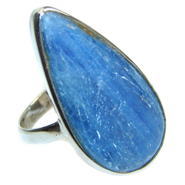 Huge Natural 16ct Kyanite .925 Sterling Silver handcrafted ring size 8