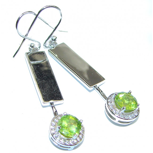 Posh Design Peridot .925 Sterling Silver handmade earrings
