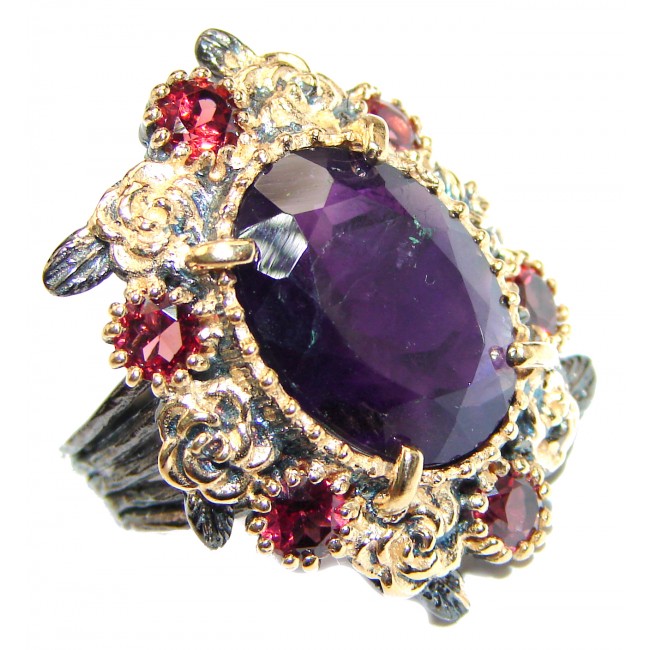 Massive 85ctw Purple Perfection Amethyst .925 Sterling Silver Ring size 7