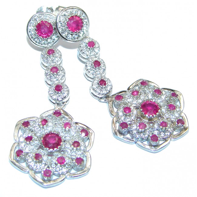 Sublime Authentic Ruby .925 Sterling Silver handmade earrings