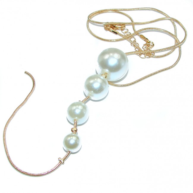 Posh Pearl 14K Gold over .925 Sterling Silver handmade Necklace