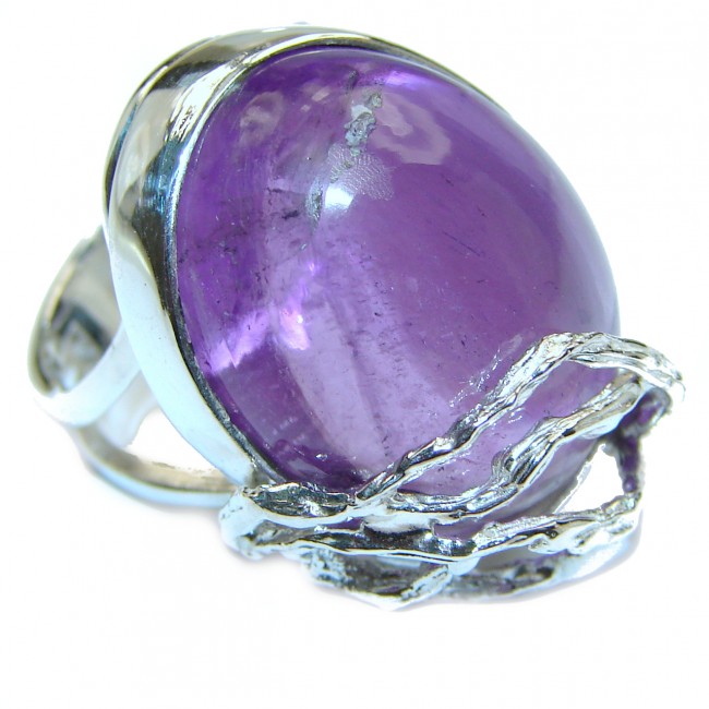 55ctw Purple Perfection Amethyst .925 Sterling Silver Ring size 8 adjustable