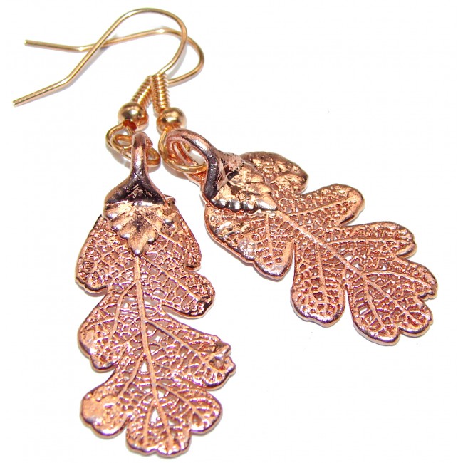 Stylish Leaf copper plated over Sterling Silver earrings