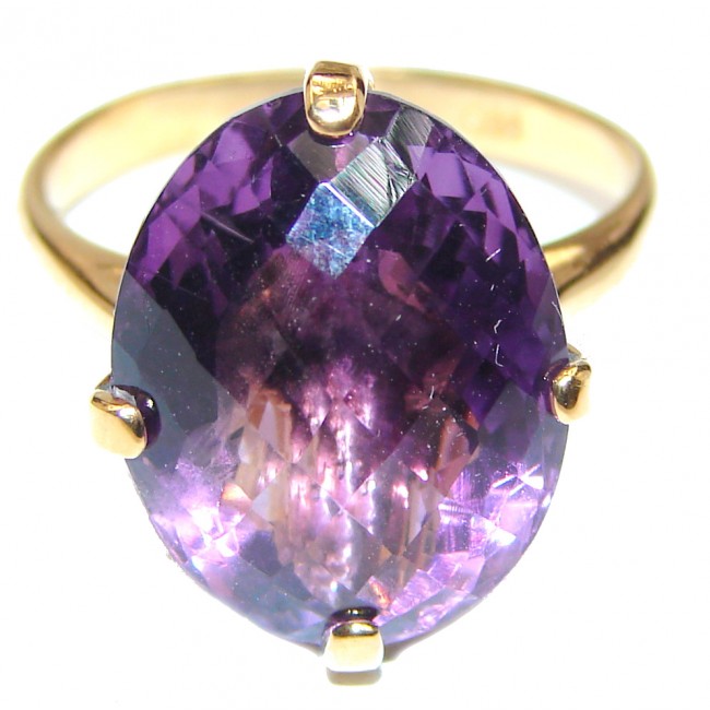 24ctw Purple Perfection Amethyst 18K Gold over .925 Sterling Silver Ring size 8 3/4