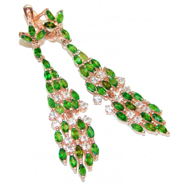 Classy Chrome Diopside 14K Gold over .925 Sterling Silver handcrafted earrings