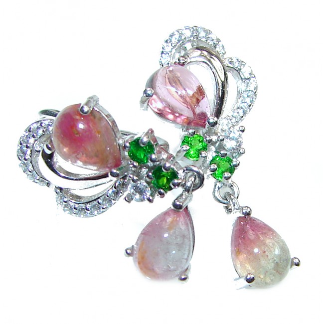 Stunning Authentic Tourmaline .925 Sterling Silver handmade earrings