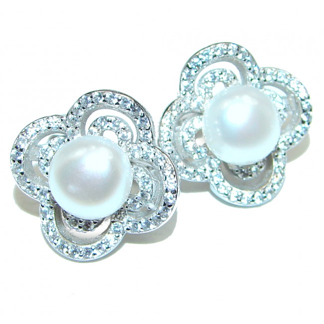 Real Beauty White Pearl .925 Sterling Silver handmade Earrings