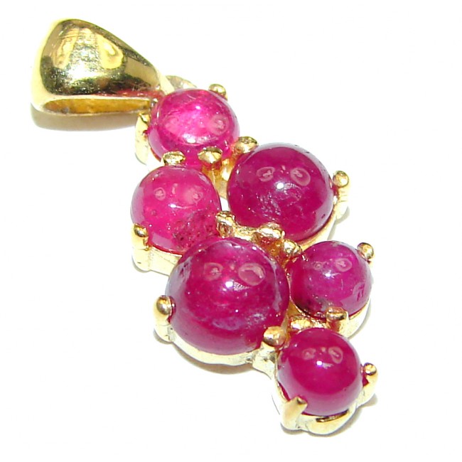 Authentic Kashmir Ruby 14K Gold over .925 Sterling Silver Pendant