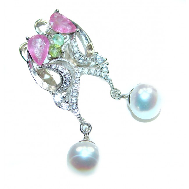 Huge Baroque Style Pearl .925 Sterling Silver handmade earrings