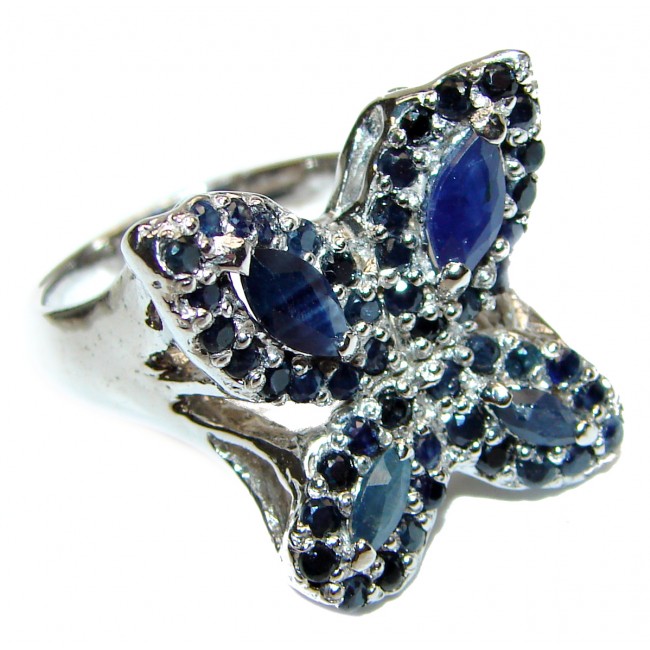Sublime Butterfly authentic Sapphire .925 Sterling Silver handmade Ring s. 8 1/2