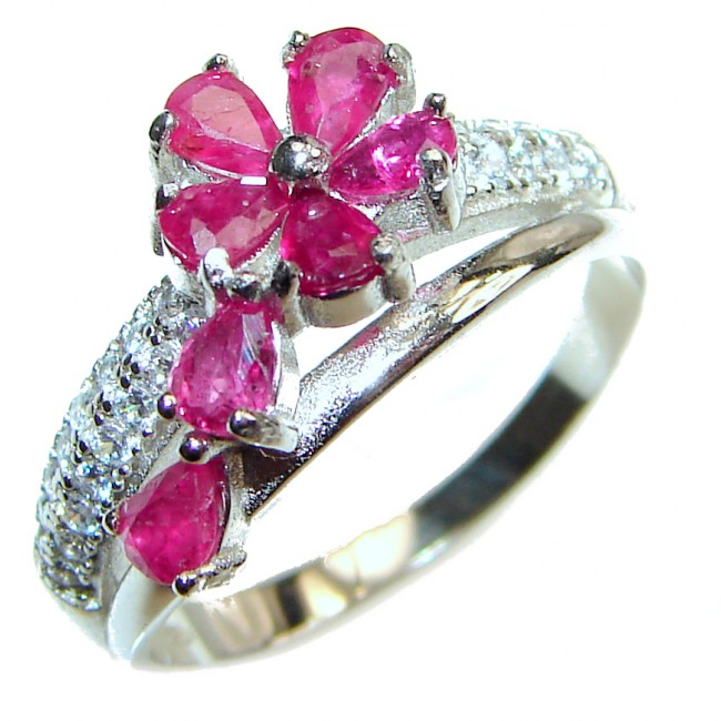 Genuine authentic Ruby .925 Sterling Silver handcrafted Ring size 8