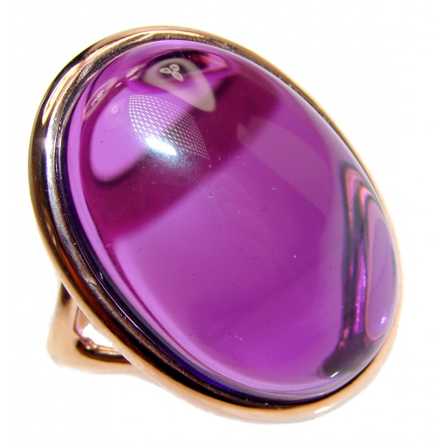 Authentic 65ctw Amethyst rose gold over .925 Sterling Silver brilliantly handcrafted ring s. 7 1/2