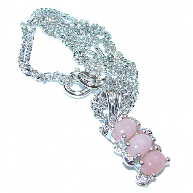 Pink Opal Rose Gold over .925 Sterling Silver handmade Necklace