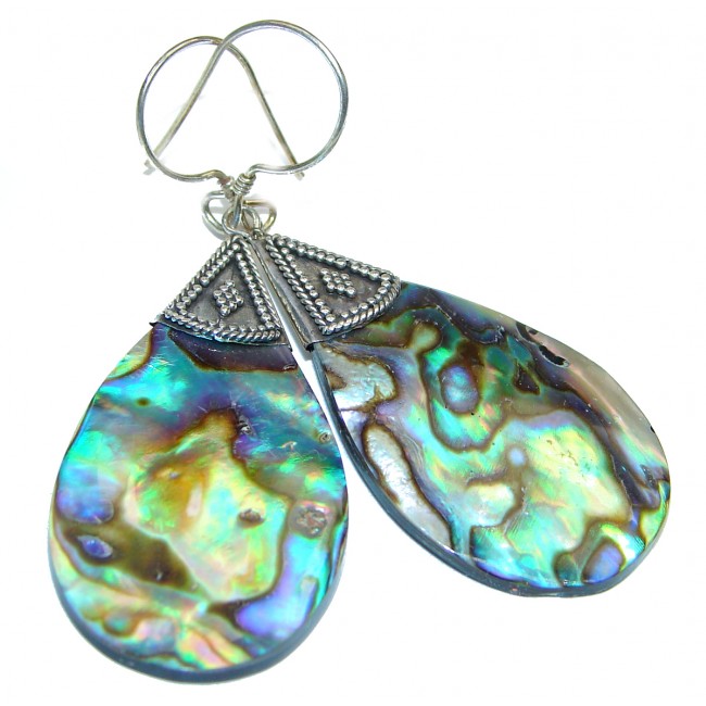 Beauty Diving Rainbow Abalone Sterling Silver earrings