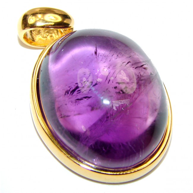 Lilac Blessings spectacular 57.5ct Amethyst 18K Gold over .925 Sterling Silver handcrafted pendant