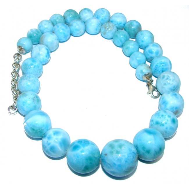 One of the kind 96.8 grams Nature inspired Larimar .925 Sterling Silver handmade necklace