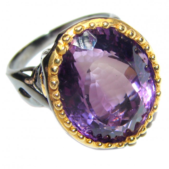 Authentic 55ctw Amethyst .925 Sterling Silver brilliantly handcrafted ring s. 8 1/2