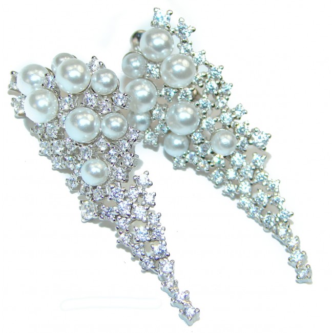 Classy Baroque Style Pearls .925 Sterling Silver handmade earrings