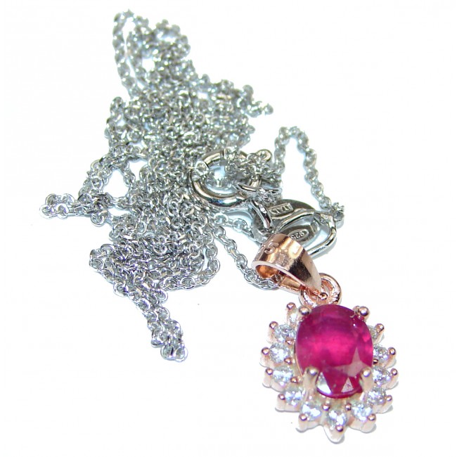 Princess Incredible Authentic Ruby .925 Sterling Silver necklace
