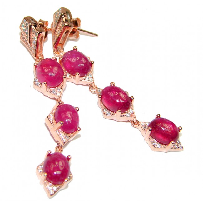 Incredible quality Ruby Gold over .925 Sterling Silver handcrafted earrings