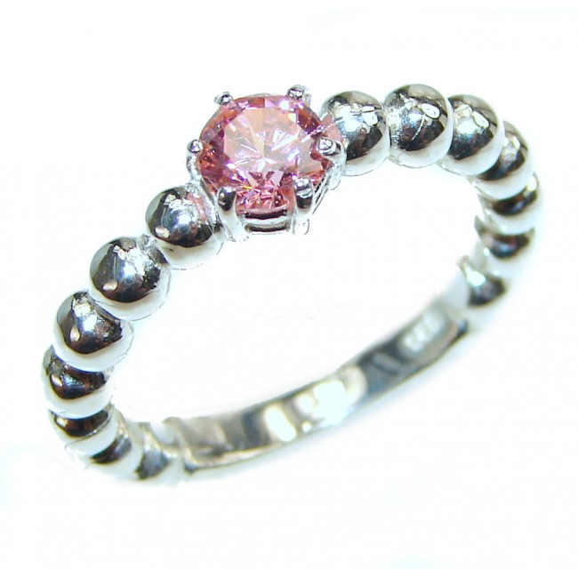Posh Pink Topaz .925 Sterling Silver handcrafted ring size 6 1/4