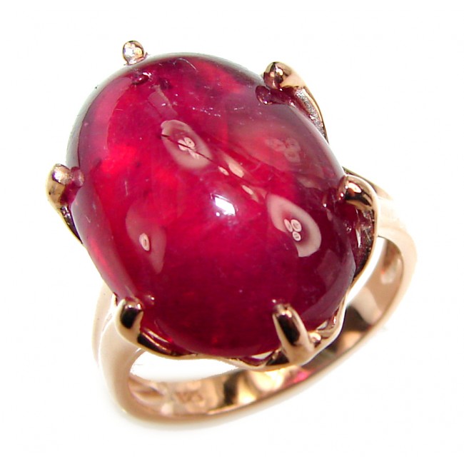 Perfect 9.8 ctw Ruby Gold over .925 Sterling Silver handcrafted Statement Ring size 6