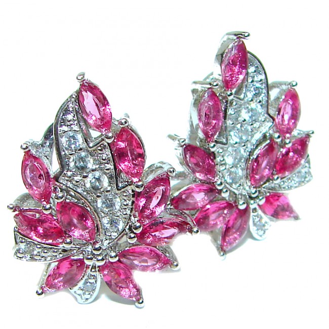 Fancy best quality Garnet .925 Sterling Silver handcrafted earrings