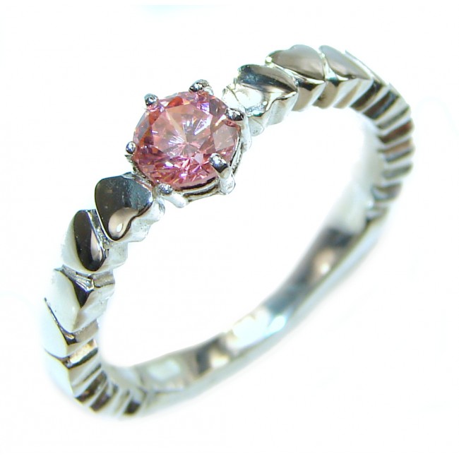 Posh Pink Topaz .925 Sterling Silver handcrafted ring size 8 1/4