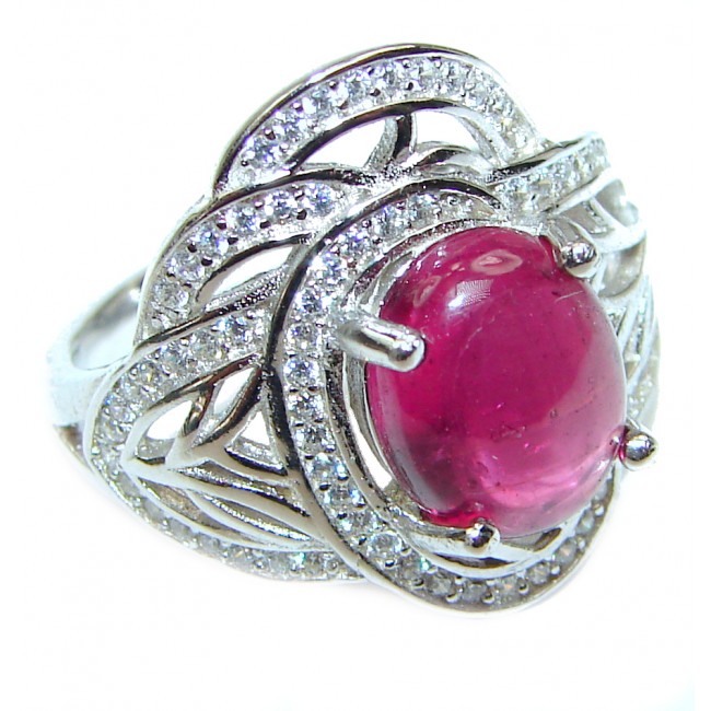 Genuine Ruby .925 Sterling Silver handmade Cocktail Ring s. 7