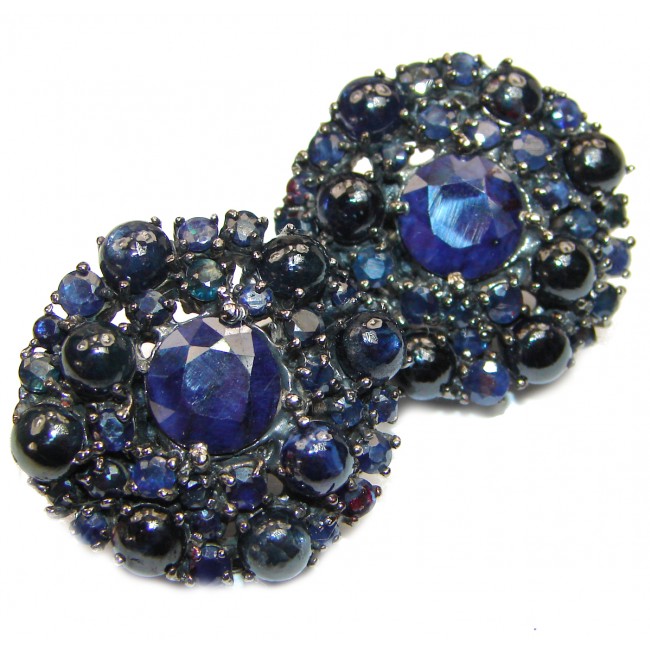 Red CARPET STYLE Authentic Sapphire .925 Sterling Silver handcrafted earrings