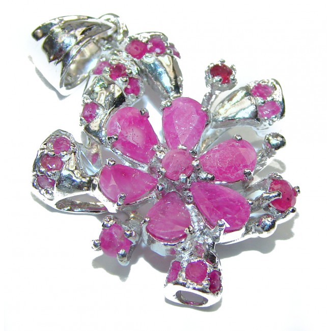Genuine Ruby .925 Sterling Silver handcrafted pendant