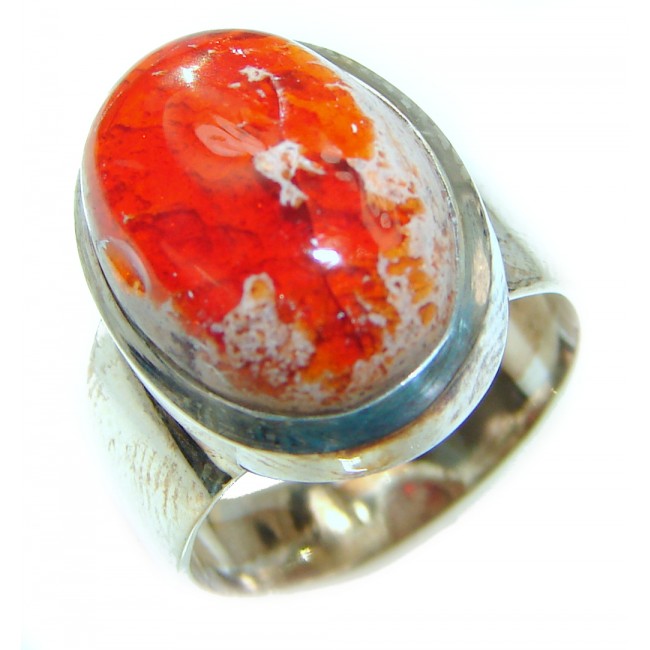 Posh Mexican Opal .925 Sterling Silver handcrafted Ring size 7