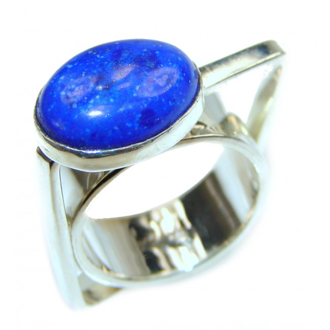 Natural Lapis Lazuli .925 Sterling Silver handcrafted ring size 5