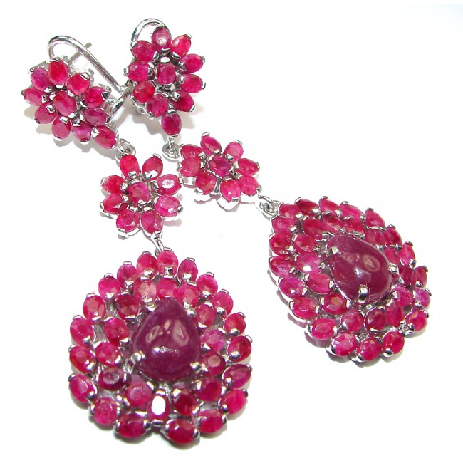 Incredible quality Ruby .925 Sterling Silver handcrafted earrings