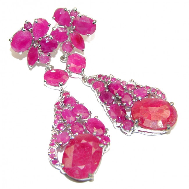 Incredible quality authentic Ruby Gold over .925 Sterling Silver handcrafted LONG earrings