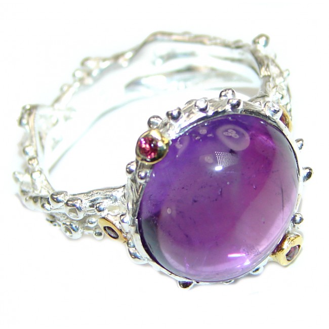 Amazing authentic Amethyst .925 Sterling Silver brilliantly handcrafted ring s. 9 1/2