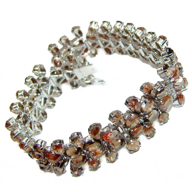 Get Glowing authentic Champagne Topaz .925 Sterling Silver handcrafted Bracelet