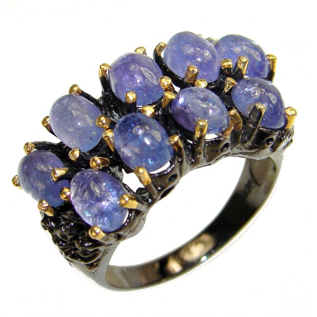 Authentic Tanzanite .925 Sterling Silver handmade Ring s. 8