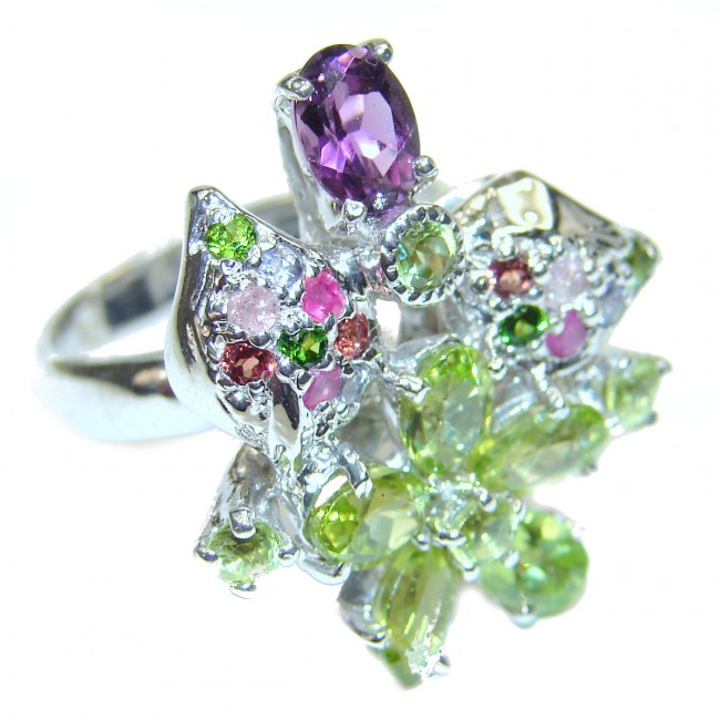 Melissa genuine Peridot .925 Sterling Silver handcrafted Ring size 7