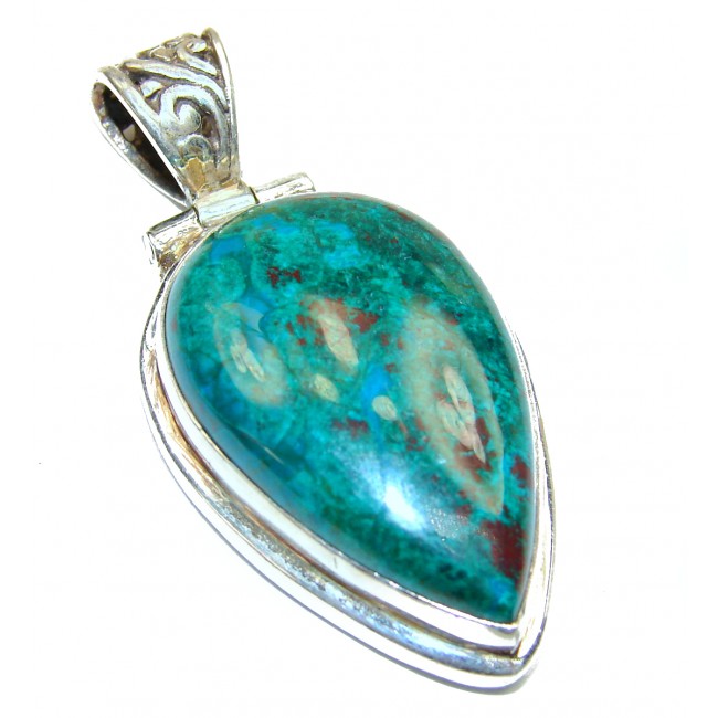 Awesome style Chrysocolla .925 Sterling Silver Pendant