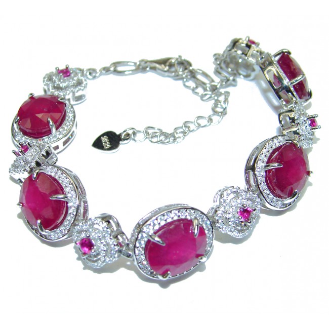 Authentic Spectacular natural Ruby .925 Sterling Silver handcrafted Bracelet