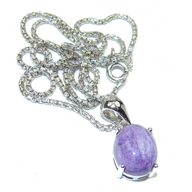 Purple Siberian Charoite Sterling Silver handmade Necklace