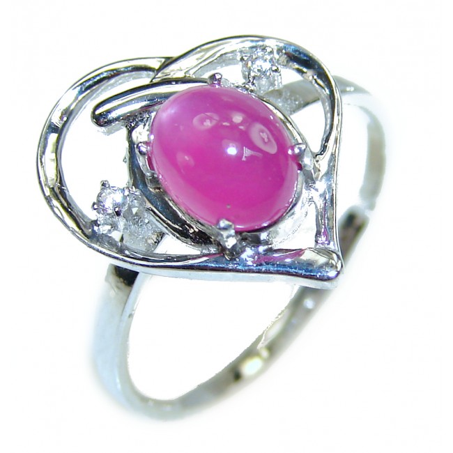 4.5 ctw Ruby .925 Sterling Silver handcrafted Statement Ring size 8