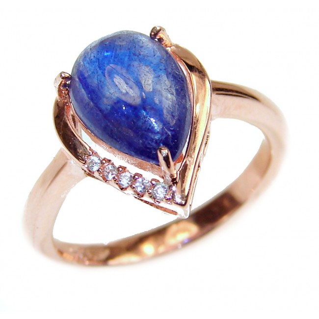 Authentic Kyanite 14K Gold over .925 Sterling Silver handmade Ring s. 6 1/2