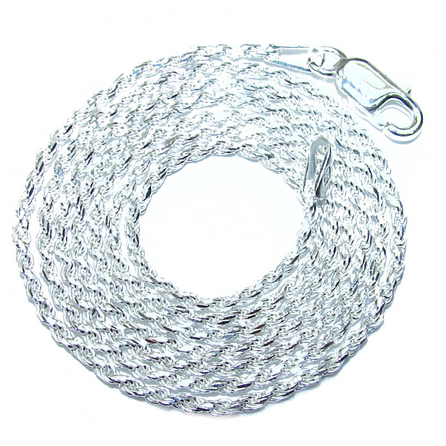 Rope Rhodium over Sterling Silver Chain 20'' long, 1.5 mm wide