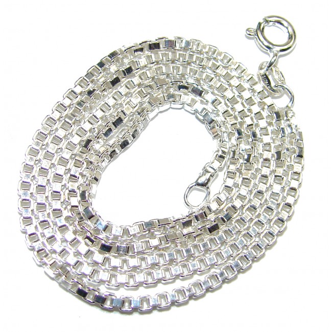 Box design Sterling Silver Chain 18'' long, 2.5 mm wide
