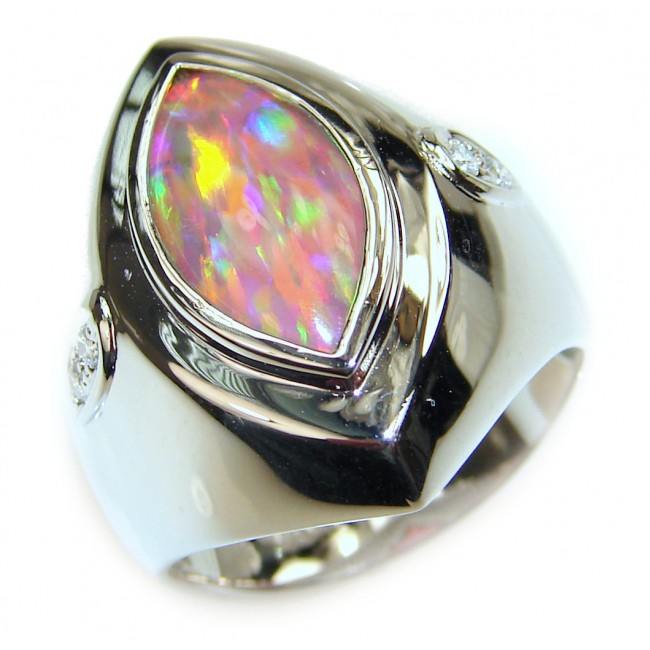 Australian Doublet Opal .925 Sterling Silver handcrafted ring size 6 1/2